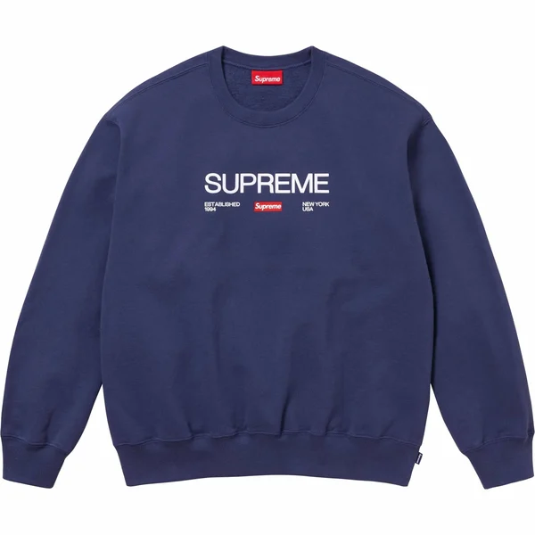 Supreme Established Crewneck - Washed Navy (front)