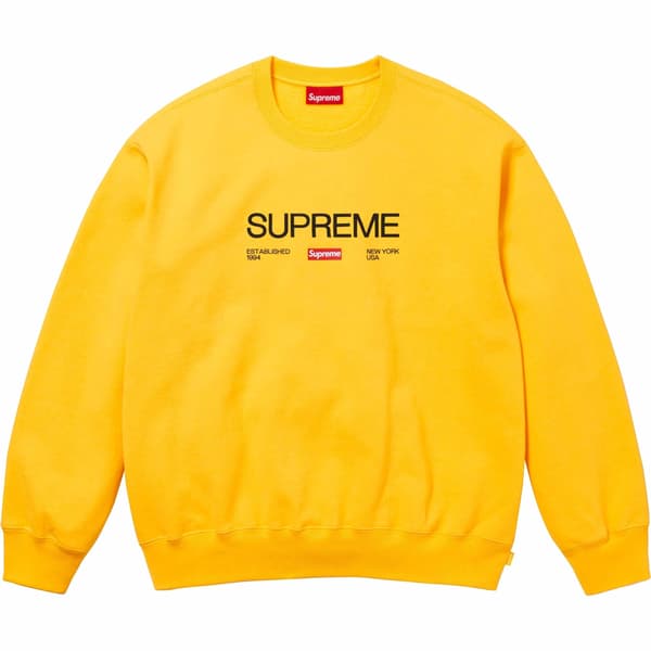 Supreme Established Crewneck - Yellow (front)