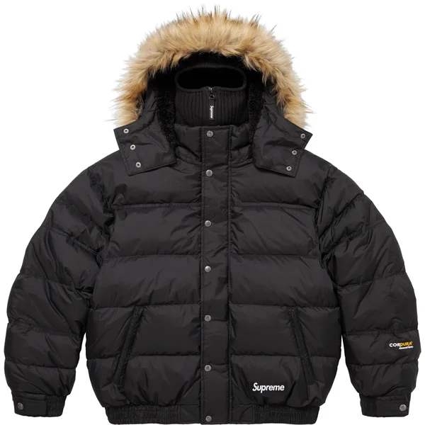 Supreme Facemask 700-Fill Down Puffer Jacket - Black (front)