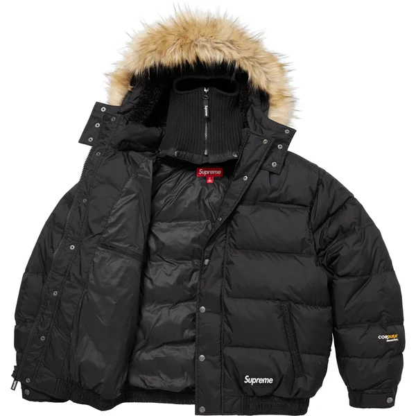 Supreme Facemask 700-Fill Down Puffer Jacket - Black (front)