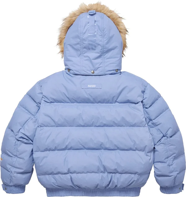 Supreme Facemask 700-Fill Down Puffer Jacket - Light Blue (front)