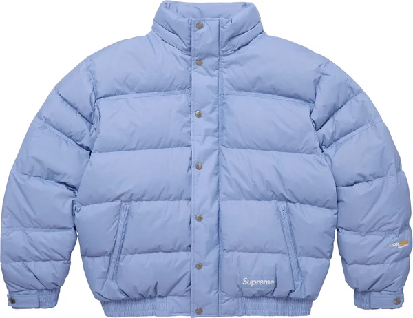 Supreme Facemask 700-Fill Down Puffer Jacket - Light Blue (front)