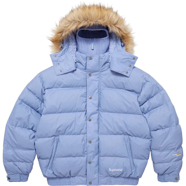Supreme Facemask 700-Fill Down Puffer Jacket - Light Blue (front)