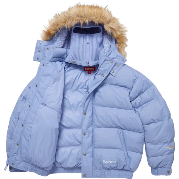 Supreme Facemask 700-Fill Down Puffer Jacket - Light Blue (front)