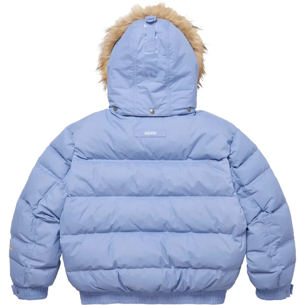 Supreme Facemask 700-Fill Down Puffer Jacket - Light Blue (front)