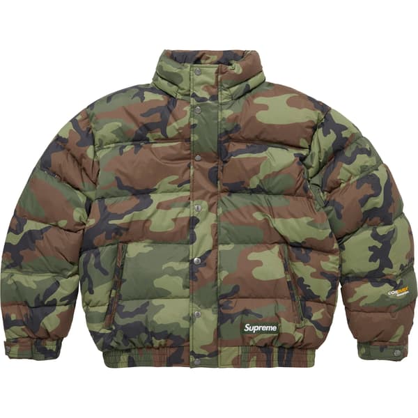 Supreme Facemask 700-Fill Down Puffer Jacket - Woodland Camo (front)