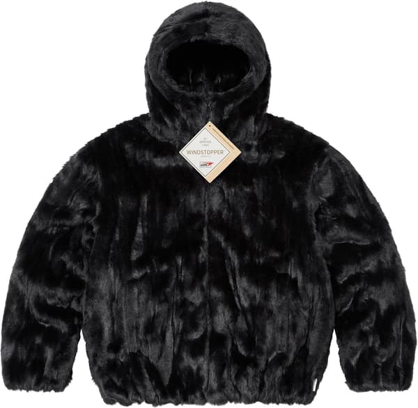 Supreme Faux Fur Hooded Jacket - Black (front)