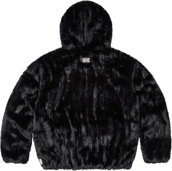 Supreme Faux Fur Hooded Jacket - Black (front)