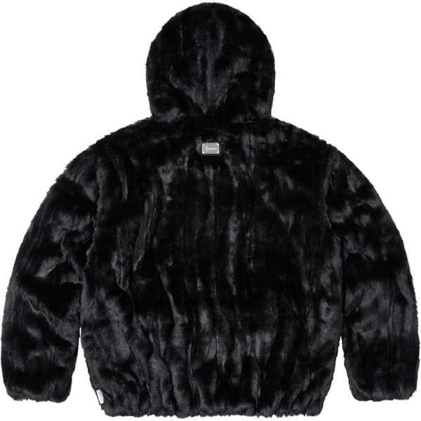 Supreme Faux Fur Hooded Jacket - Black (front)