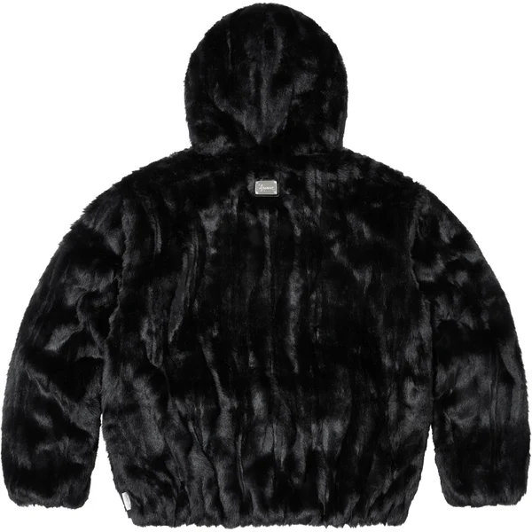 Supreme Faux Fur Hooded Jacket - Black (front)