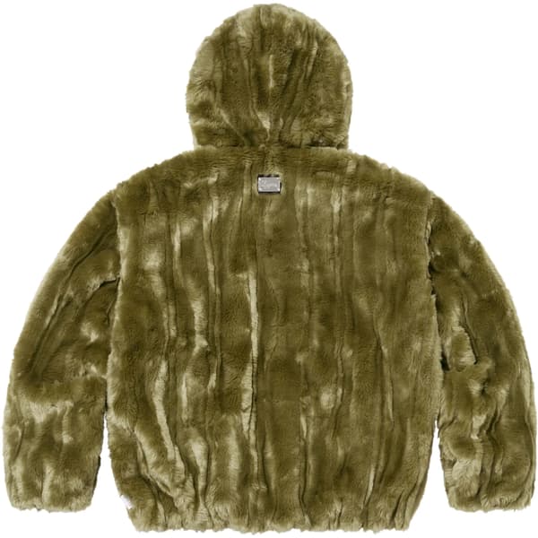 Supreme Faux Fur Hooded Jacket - Olive (front)
