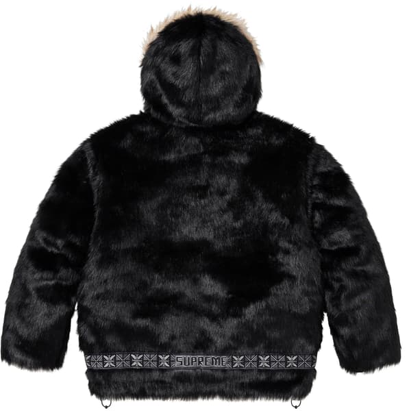 Supreme Faux Fur Parka - Black (front)