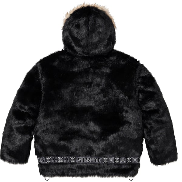 Supreme Faux Fur Parka - Black (front)