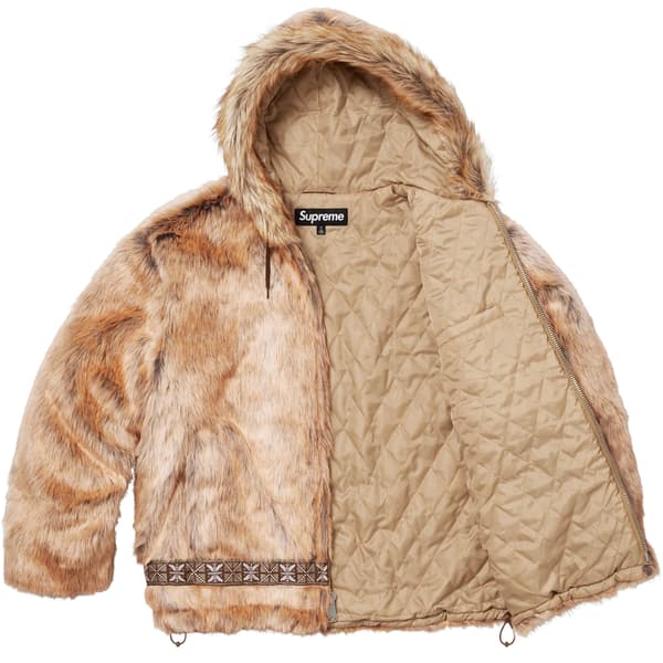 Supreme Faux Fur Parka - Brown (front)