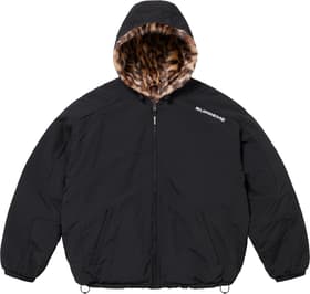 Supreme Faux Fur Reversible Hooded Track Jacket Black