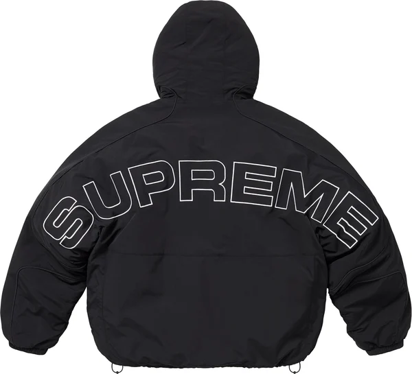 Supreme Faux Fur Reversible Hooded Track Jacket - Black (front)