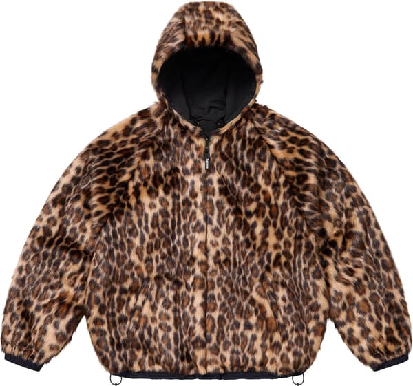 Supreme Faux Fur Reversible Hooded Track Jacket - Black (front)