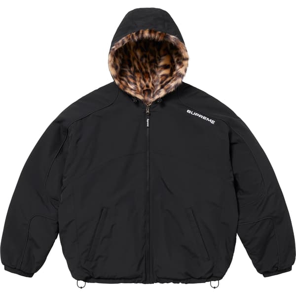 Supreme Faux Fur Reversible Hooded Track Jacket - Black (front)