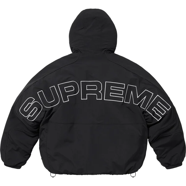Supreme Faux Fur Reversible Hooded Track Jacket - Black (front)