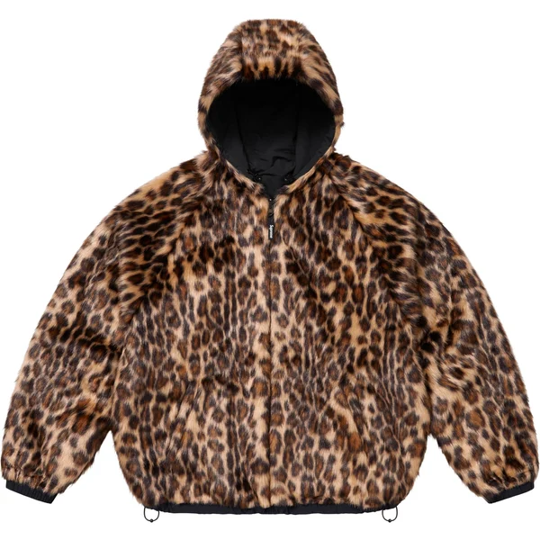 Supreme Faux Fur Reversible Hooded Track Jacket - Black (front)