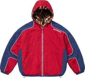 Supreme Faux Fur Reversible Hooded Track Jacket Red