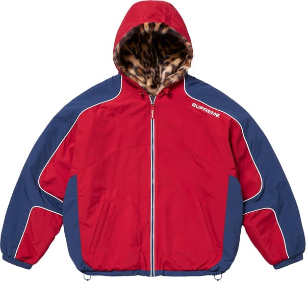 Supreme Faux Fur Reversible Hooded Track Jacket - Red (front)