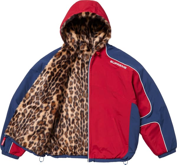 Supreme Faux Fur Reversible Hooded Track Jacket - Red (front)