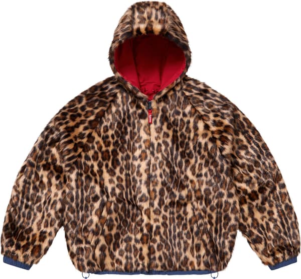 Supreme Faux Fur Reversible Hooded Track Jacket - Red (front)