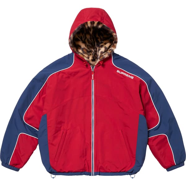 Supreme Faux Fur Reversible Hooded Track Jacket - Red (front)
