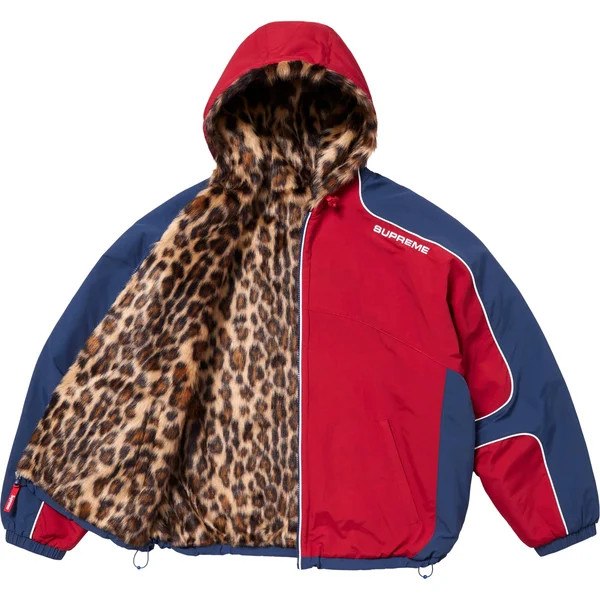 Supreme Faux Fur Reversible Hooded Track Jacket - Red (front)