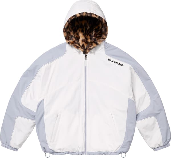 Supreme Faux Fur Reversible Hooded Track Jacket - White (front)