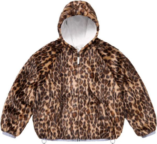 Supreme Faux Fur Reversible Hooded Track Jacket - White (front)