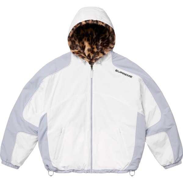 Supreme Faux Fur Reversible Hooded Track Jacket - White (front)