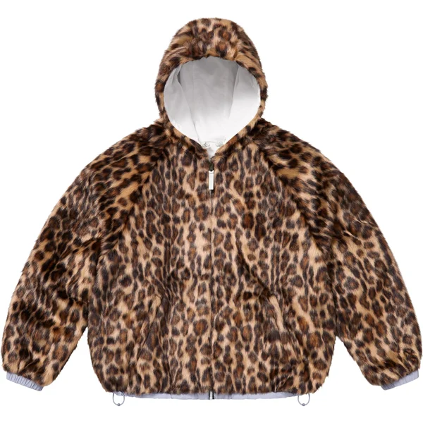 Supreme Faux Fur Reversible Hooded Track Jacket - White (front)