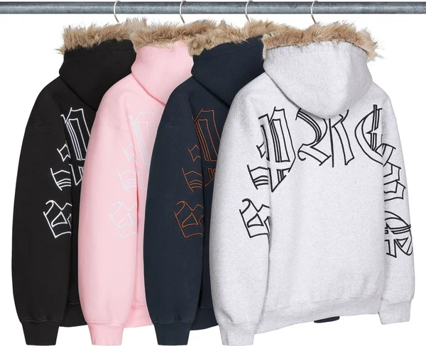 Supreme Faux Fur Zip Up Hooded Sweatshirt - Product Image