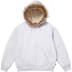 Supreme Faux Fur Zip Up Hooded Sweatshirt - Ash Grey (front)