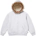 Supreme Faux Fur Zip Up Hooded Sweatshirt - Ash Grey (front)