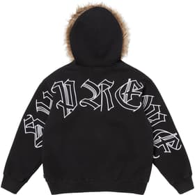 Supreme Faux Fur Zip Up Hooded Sweatshirt Black