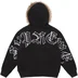Supreme Faux Fur Zip Up Hooded Sweatshirt - Black (front)