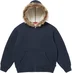 Supreme Faux Fur Zip Up Hooded Sweatshirt - Navy (front)