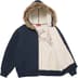 Supreme Faux Fur Zip Up Hooded Sweatshirt - Navy (front)
