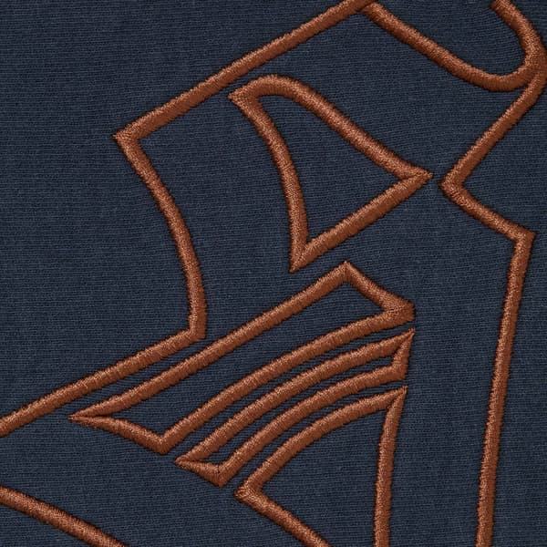 Supreme Faux Fur Zip Up Hooded Sweatshirt - Navy (front)