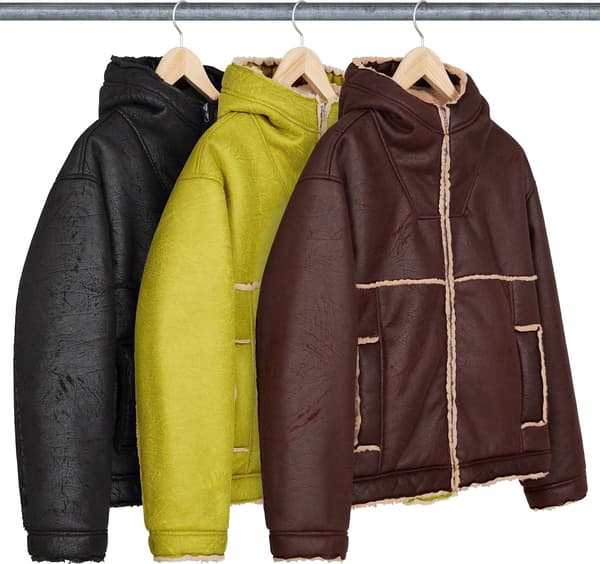 Supreme Faux Shearling Hooded Jacket - Product Image