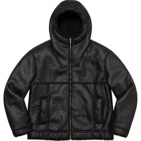 Supreme Faux Shearling Hooded Jacket Black