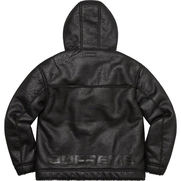 Supreme Faux Shearling Hooded Jacket - Black (front)