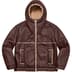Supreme Faux Shearling Hooded Jacket - Brick (front)