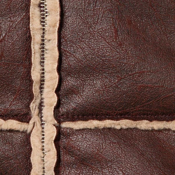 Supreme Faux Shearling Hooded Jacket - Brick (front)