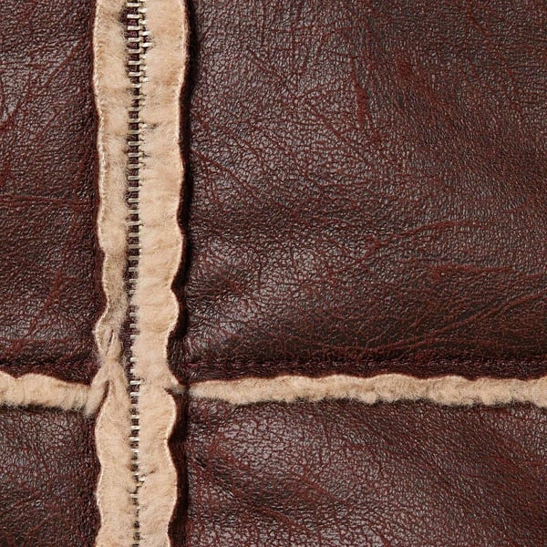 Supreme Faux Shearling Hooded Jacket - Brick (front)