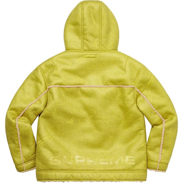 Supreme Faux Shearling Hooded Jacket - Citrus (front)