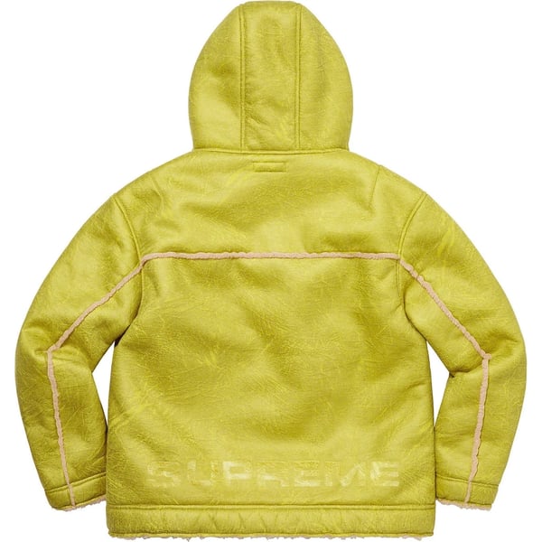 Supreme Faux Shearling Hooded Jacket - Citrus (front)